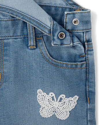 Baby And Toddler Girls Crochet Applique Shortalls
