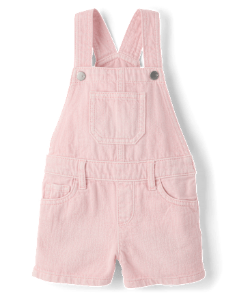 Baby And Toddler Girls Garment Dyed Denim Shortalls