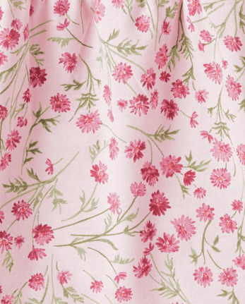 Toddler Girls Floral Smocked Flutter Top