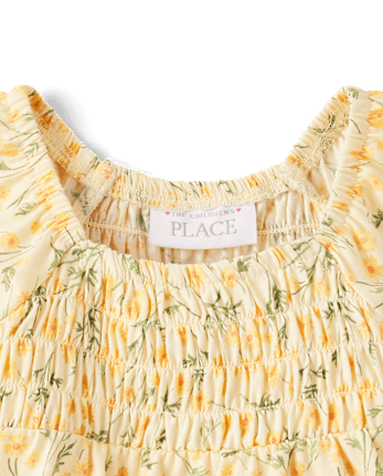 Haut à volants fleuri pour petites filles