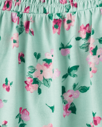 Toddler Girls Floral Smocked Flutter Top