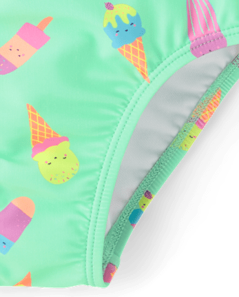 Baby And Toddler Girls Ice Cream One Shoulder One Piece Swimsuit