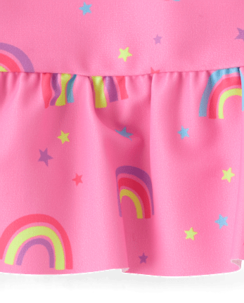 Baby And Toddler Girls Rainbow Peplum Rashguard Swimsuit