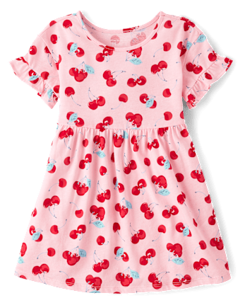 Baby And Toddler Girls Cherry Flutter Dress