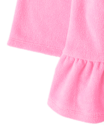 Baby And Toddler Girls Hooded Peplum Terry Swim Cover-Up