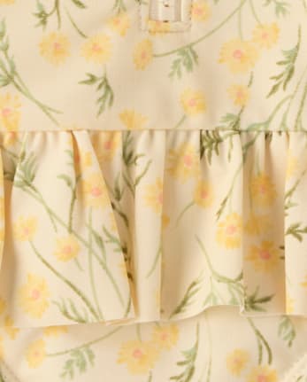 Baby And Toddler Girls Floral Half Zip Rashguard One Piece Swimsuit