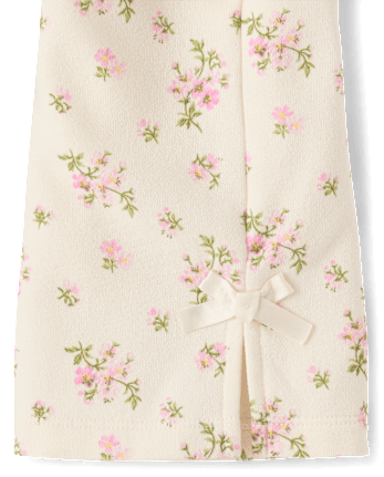 Toddler Girls Floral Bow Fleece Wide Leg Lounge Pants