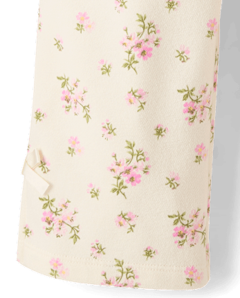 Toddler Girls Floral Bow Fleece Wide Leg Lounge Pants