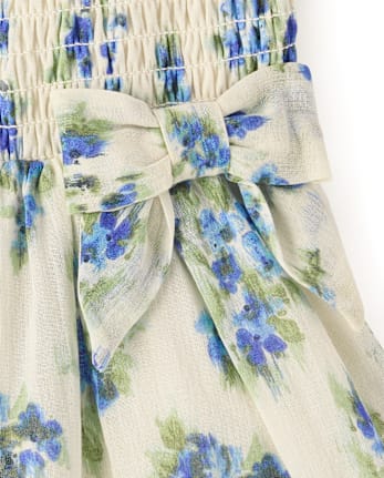 Toddler Girls Mommy And Me Floral Bow Smocked Dress