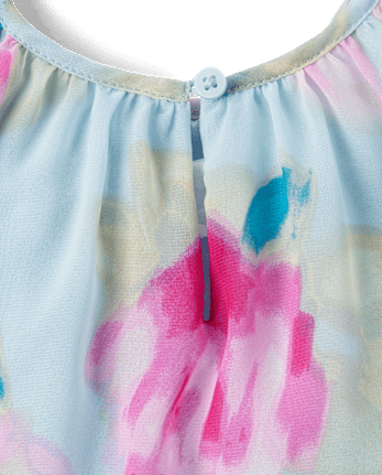 Baby And Toddler Girls Floral Chiffon Shift Dress