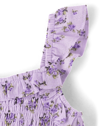 Baby And Toddler Girls Floral Textured Smocked Dress