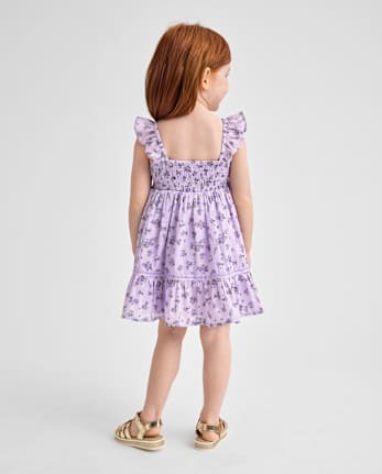 Baby And Toddler Girls Floral Textured Smocked Dress