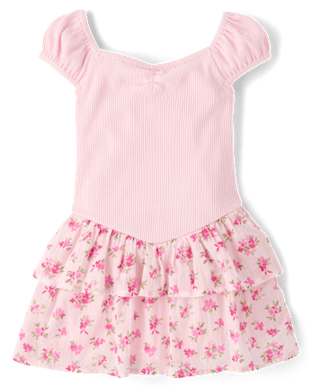 Baby And Toddler Girls Floral Tiered V-Waist Dress