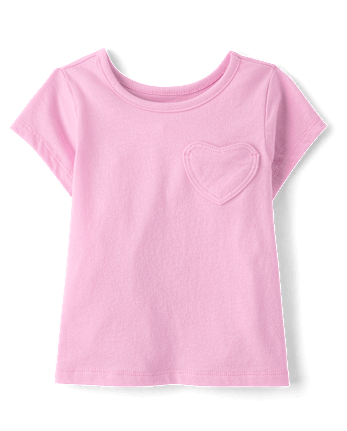 Toddler Girls Heart Pocket Tee