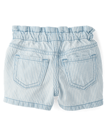 Baby And Toddler Girls Railroad Striped Shortie Jean Shorts