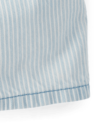 Baby And Toddler Girls Railroad Striped Shortie Jean Shorts