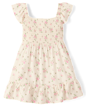 Toddler Girls Mommy And Me Floral Smocked Bow Back Dress