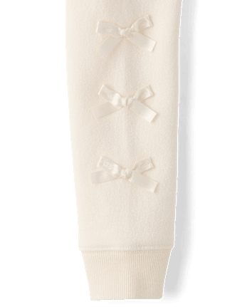 Toddler Girls Bow Premium Fleece Zip Up Hoodie