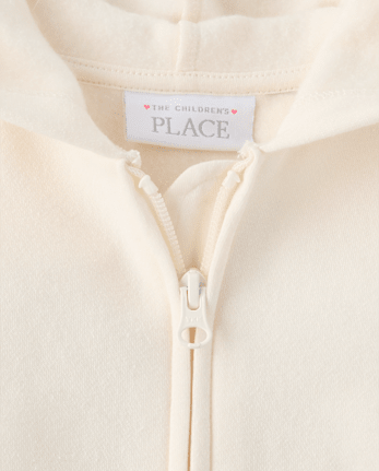 Toddler Girls Bow Premium Fleece Zip Up Hoodie