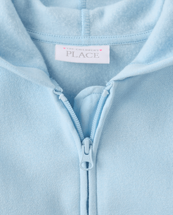 Toddler Girls Bow Premium Fleece Zip Up Hoodie