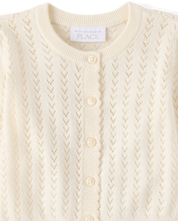 Toddler Girls Scalloped Pointelle Cardigan