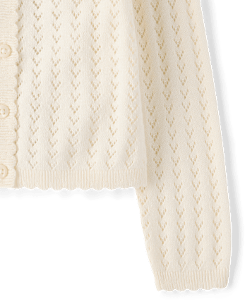 Toddler Girls Scalloped Pointelle Cardigan