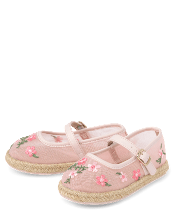 Toddler Girls Embroidered Floral Espadrille Flats
