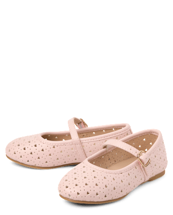 Toddler Girls Perforated Heart Ballet Flats