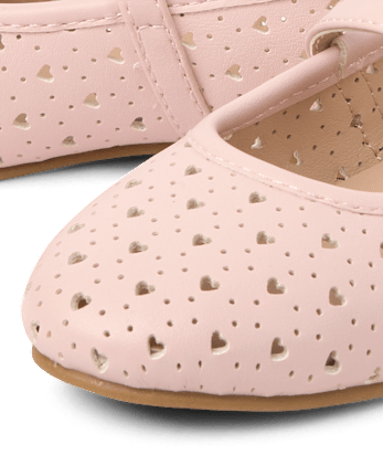 Toddler Girls Perforated Heart Ballet Flats