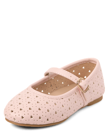 Toddler Girls Perforated Heart Ballet Flats