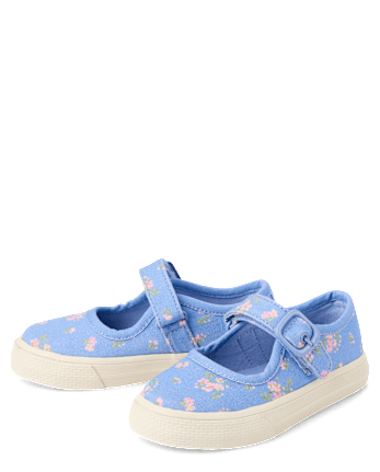 Baskets Mary Jane à fleurs pour petites filles