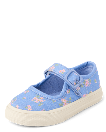 Baskets Mary Jane à fleurs pour petites filles