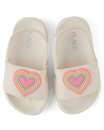 Toddler Girls Rainbow Heart Slides