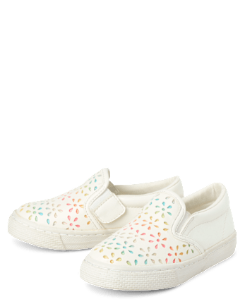 Baskets à enfiler perforées à paillettes arc-en-ciel et fleurs pour petites filles
