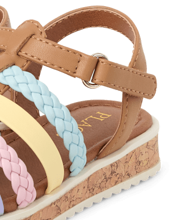 Toddler Girls Rainbow Braided Sandals