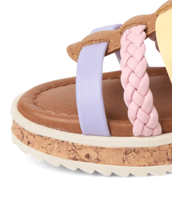 Toddler Girls Rainbow Braided Sandals