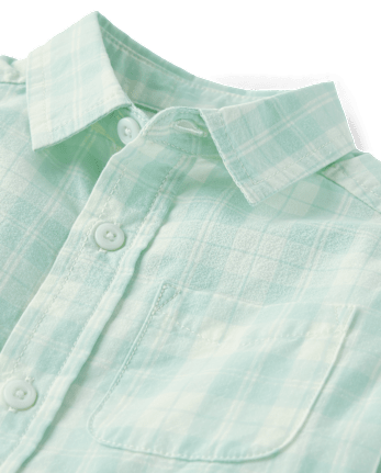 Baby And Toddler Boys Plaid Poplin Button Up Shirt