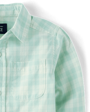 Baby And Toddler Boys Plaid Poplin Button Up Shirt