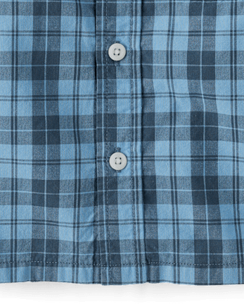 Baby And Toddler Boys Plaid Poplin Button Up Shirt