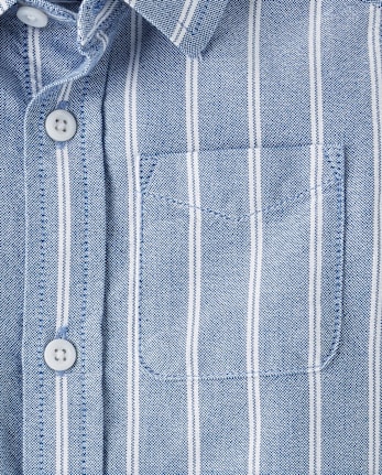 Baby And Toddler Boys Dad And Me Striped Oxford Button Up Shirt