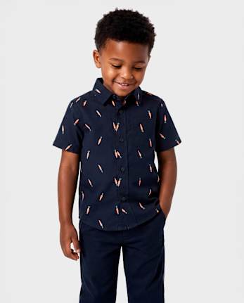 Chemise boutonnée en popeline à carreaux pour bébés et petits garçons