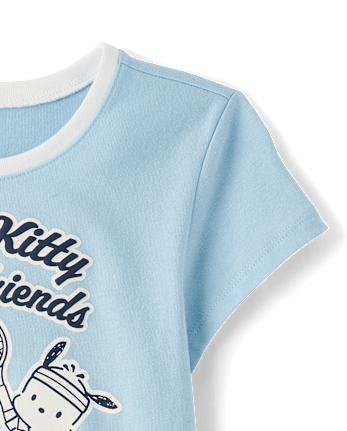 T-shirt bébé Hello Kitty® et ses amis à imprimé en relief et col rond, style tennis, pour fille