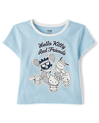 Girls Hello Kitty® And Friends Puff Print Tennis Ringer Baby Tee