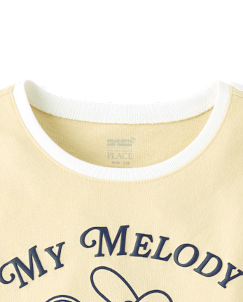 Girls My Melodyâ¢ Puff Print Tennis Ringer Baby Tee