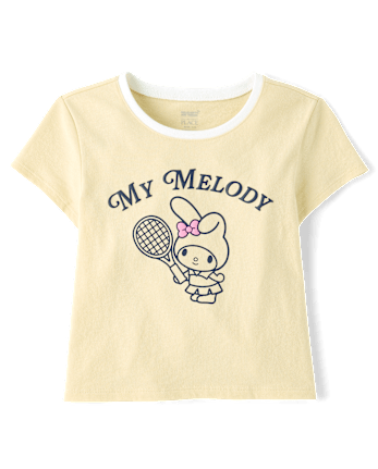 Girls My Melodyâ¢ Puff Print Tennis Ringer Baby Tee