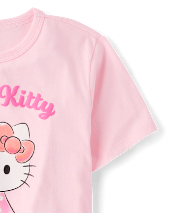 T-shirt graphique Hello Kitty® à paillettes et imprimé en relief pour filles