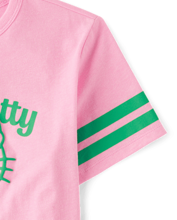 T-shirt graphique Hello Kitty® à imprimé en relief pour la Saint-Patrick (filles)