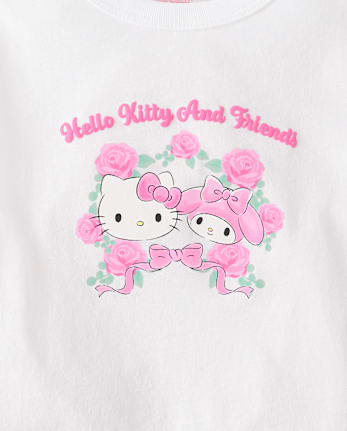 T-shirt graphique à imprimé en relief Hello Kitty® et ses amis pour petites filles