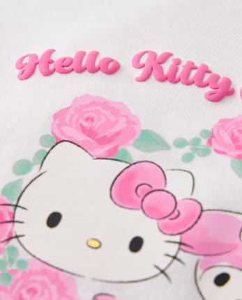 T-shirt graphique à imprimé en relief Hello Kitty® et ses amis pour petites filles