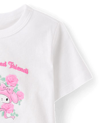 T-shirt graphique à imprimé en relief Hello Kitty® et ses amis pour petites filles
